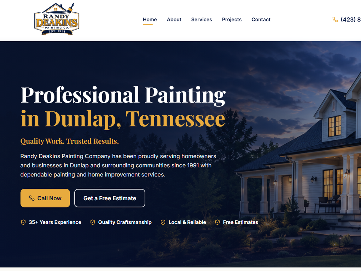 Randy Deakins Painting website design preview